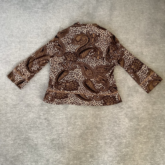 Joseph Ribkoff Paisley/Leopard 2-Way Zip Jacket Sz. 16 - Picture 4 of 12